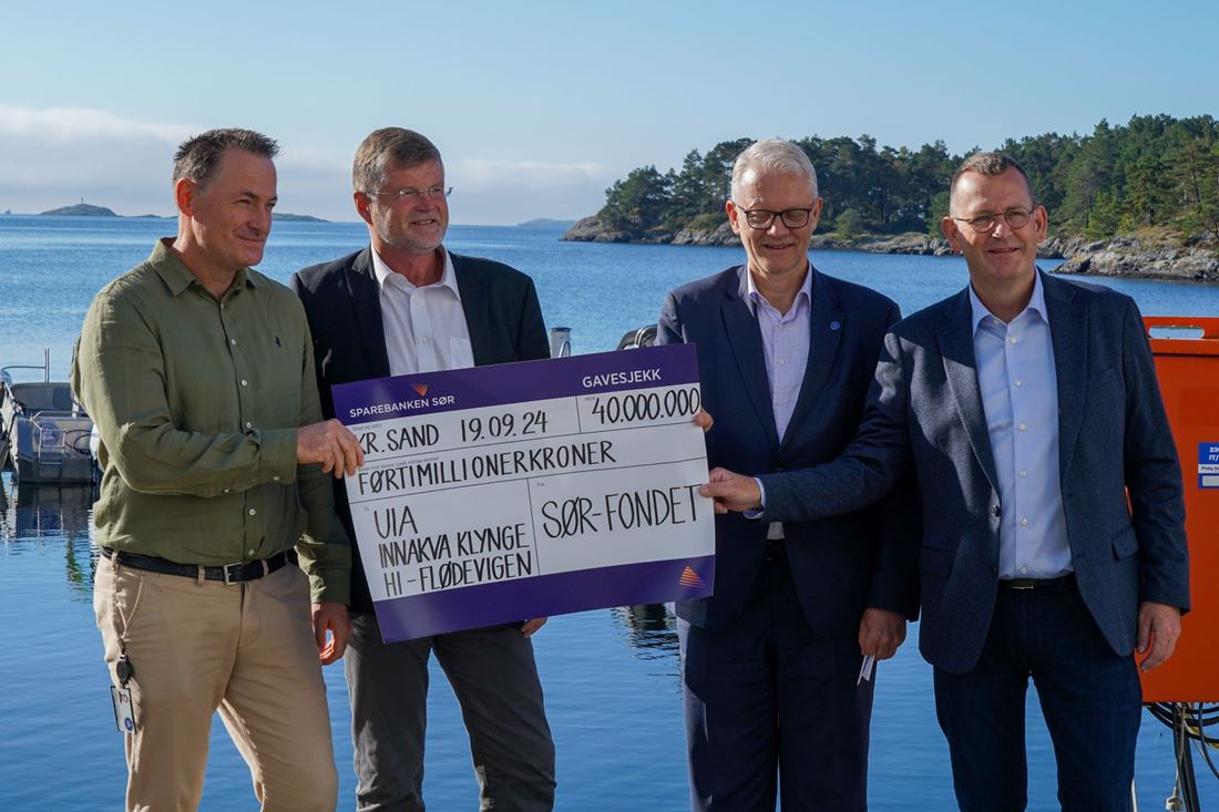 Fra venstre: Halvor Knudsen (UIA), Rolf H. Søraker (Sparebanken Sør), Nils Gunnar Kvamstø (Havforskningsinstituttet) og Jon Løvland (Innakva KLYNGE).