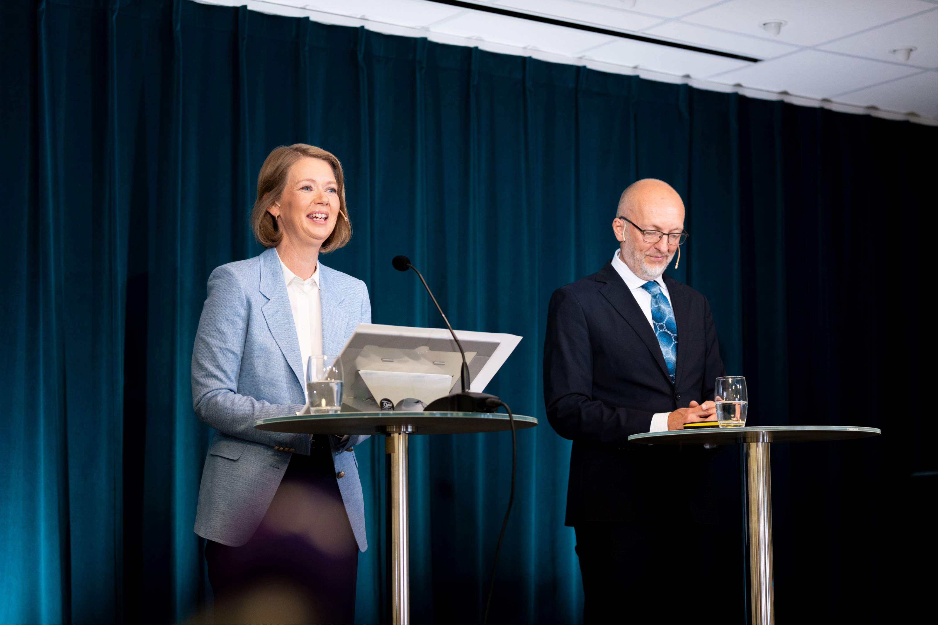 Sentralbanksjef Ida Wolden Bache på scenen under Arendalsuka