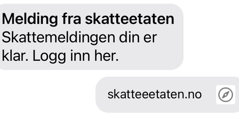 Ikke klikk på lenker som tilsynelatende ser ekte ut, logg inn direkte hos skatteetaten.no