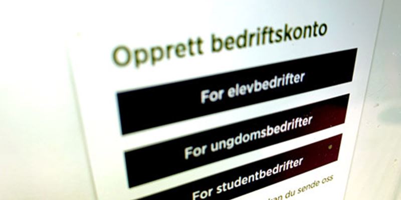 Opprett bedriftskonto for studentbedrift, elevbedrift eller ungdomsbedrift