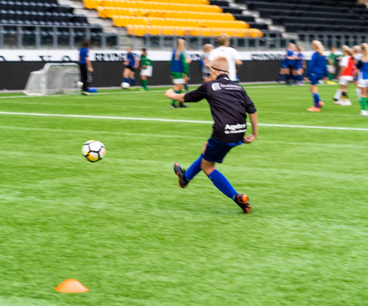 Local soccer club game on a field